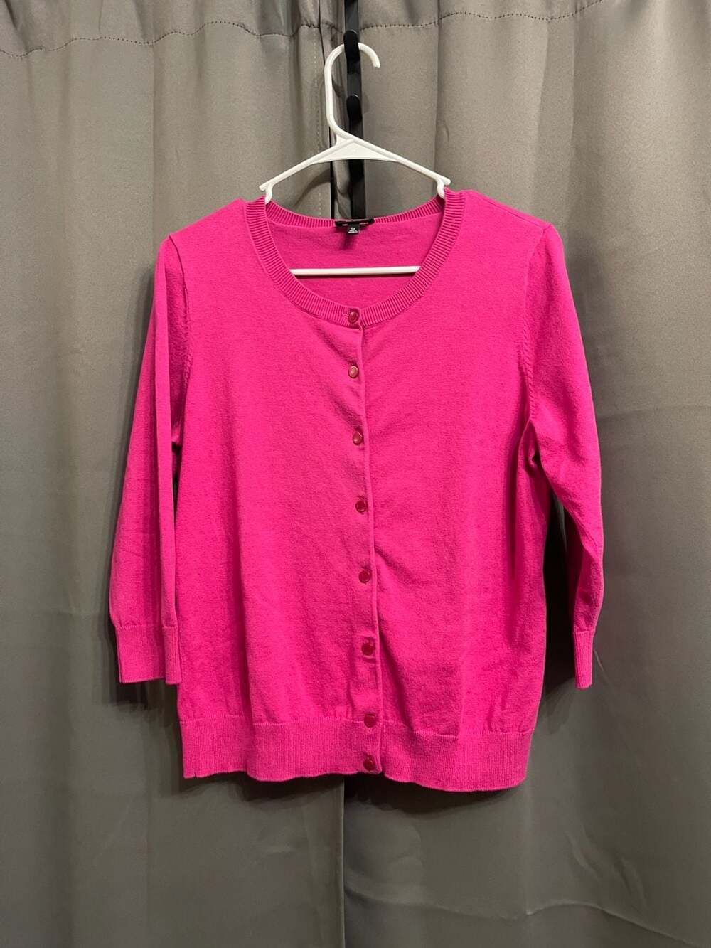 LTalbots Pima Cotton Petites Hot Pink Cardigan Sweater LP